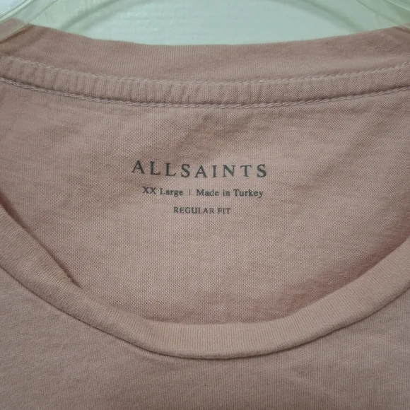 Men's All Saints Medium Pink Regular Fit Crewneck T-Shirt Size XXL - Picture 5 of 8